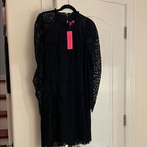 Lilly Pulitzer Black Lace Long Sleeve Dress